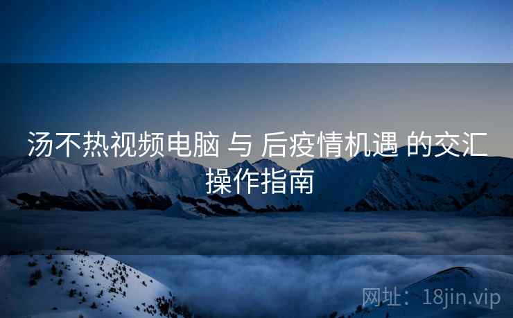汤不热视频电脑 与 后疫情机遇 的交汇 操作指南