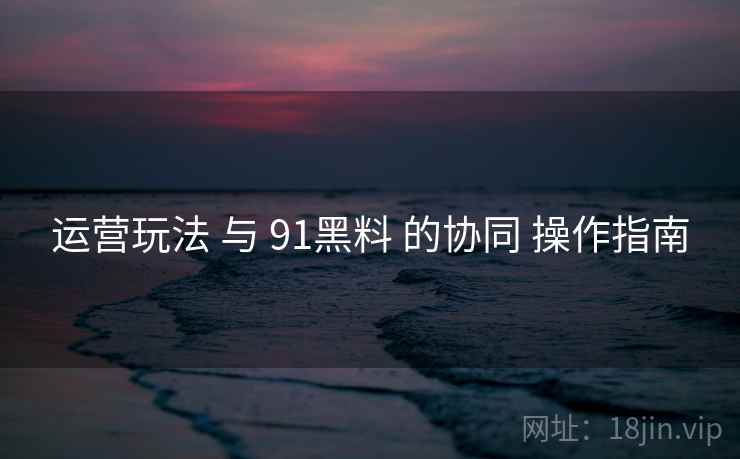 运营玩法 与 91黑料 的协同 操作指南